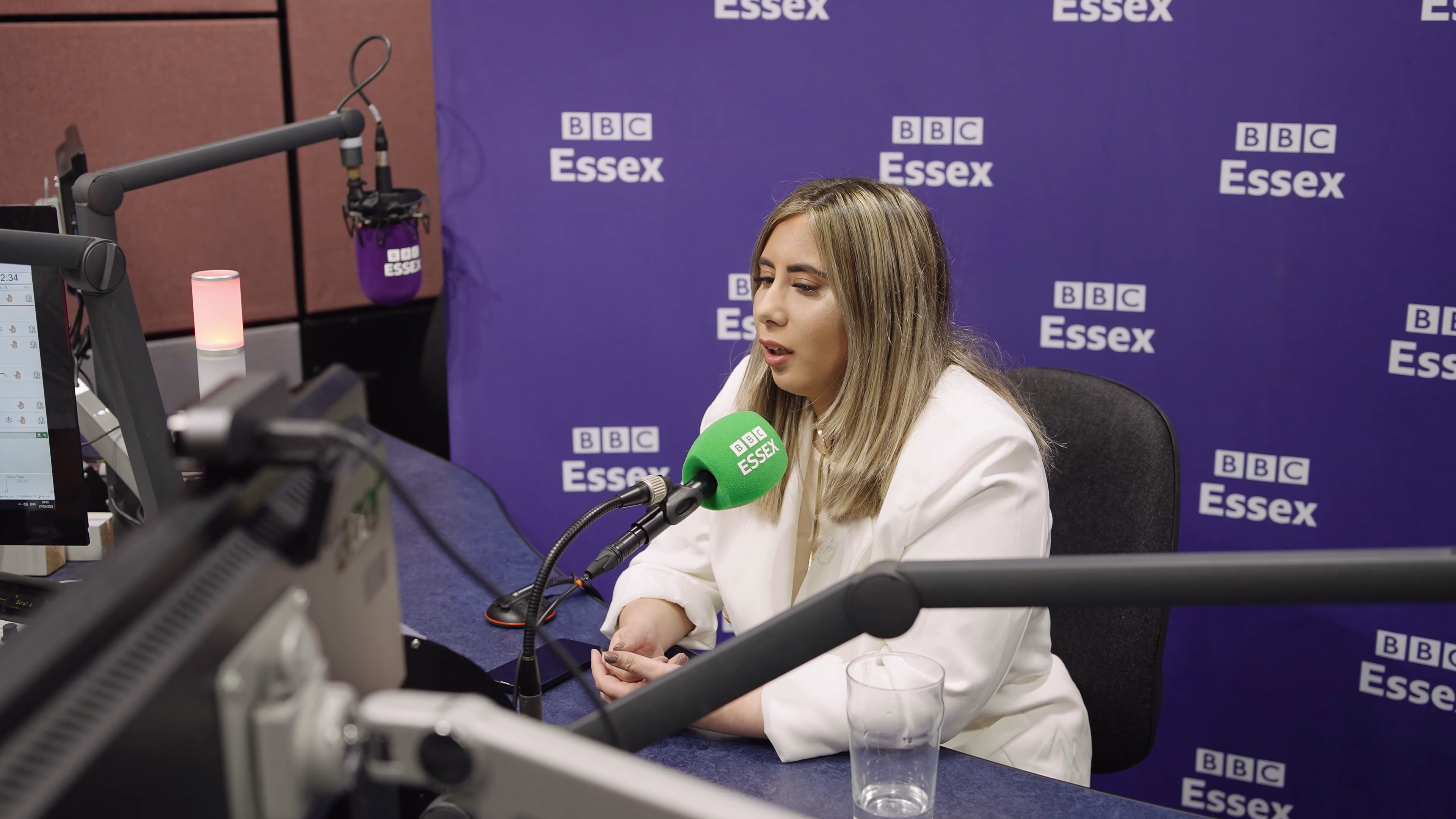 Sophie Taylor sharing her experience during the radio interview